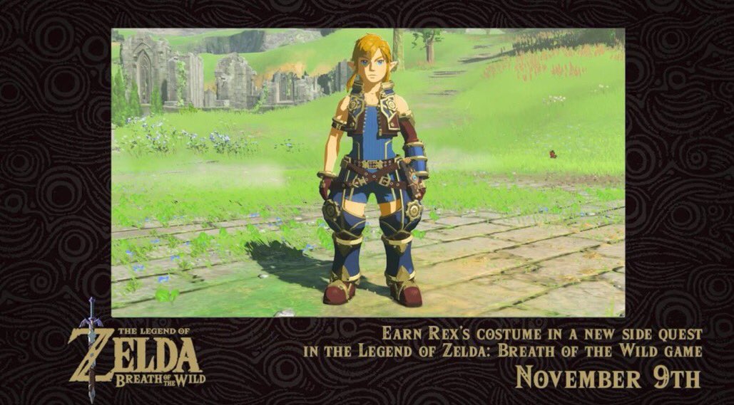 Zelda Breath of the Wild will receive a cross-promotion side quest and costume from Xenoblade Chronicles 2, starting November 9th.