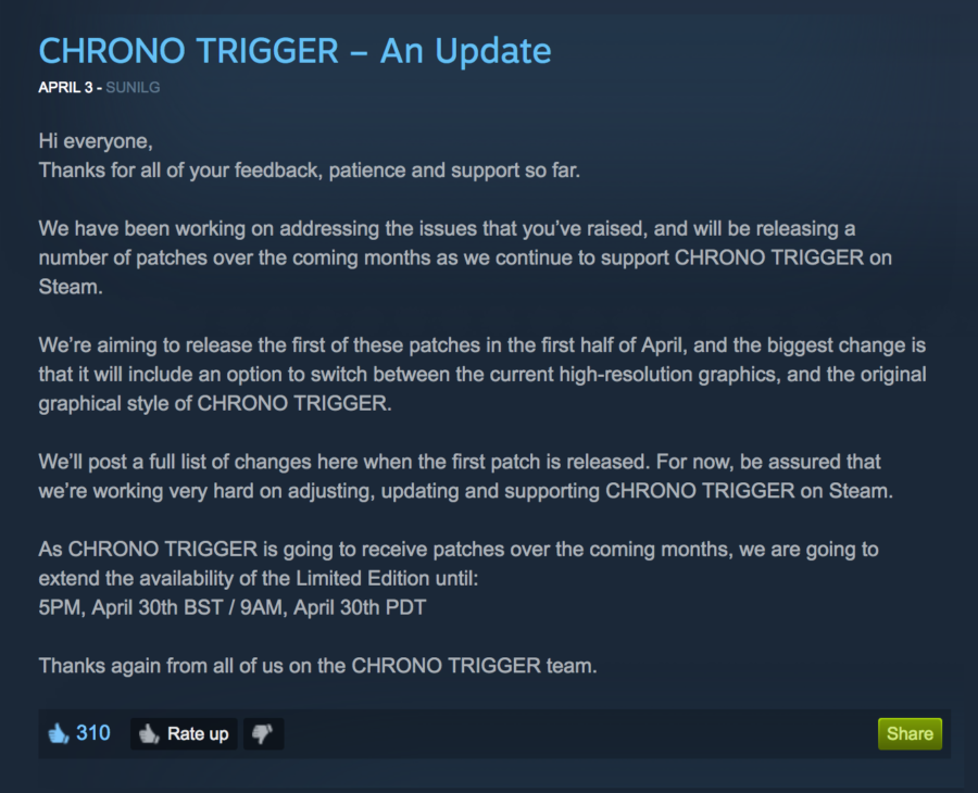Chrono Trigger on Steam Will Have Updates This Month - Cat with Monocle