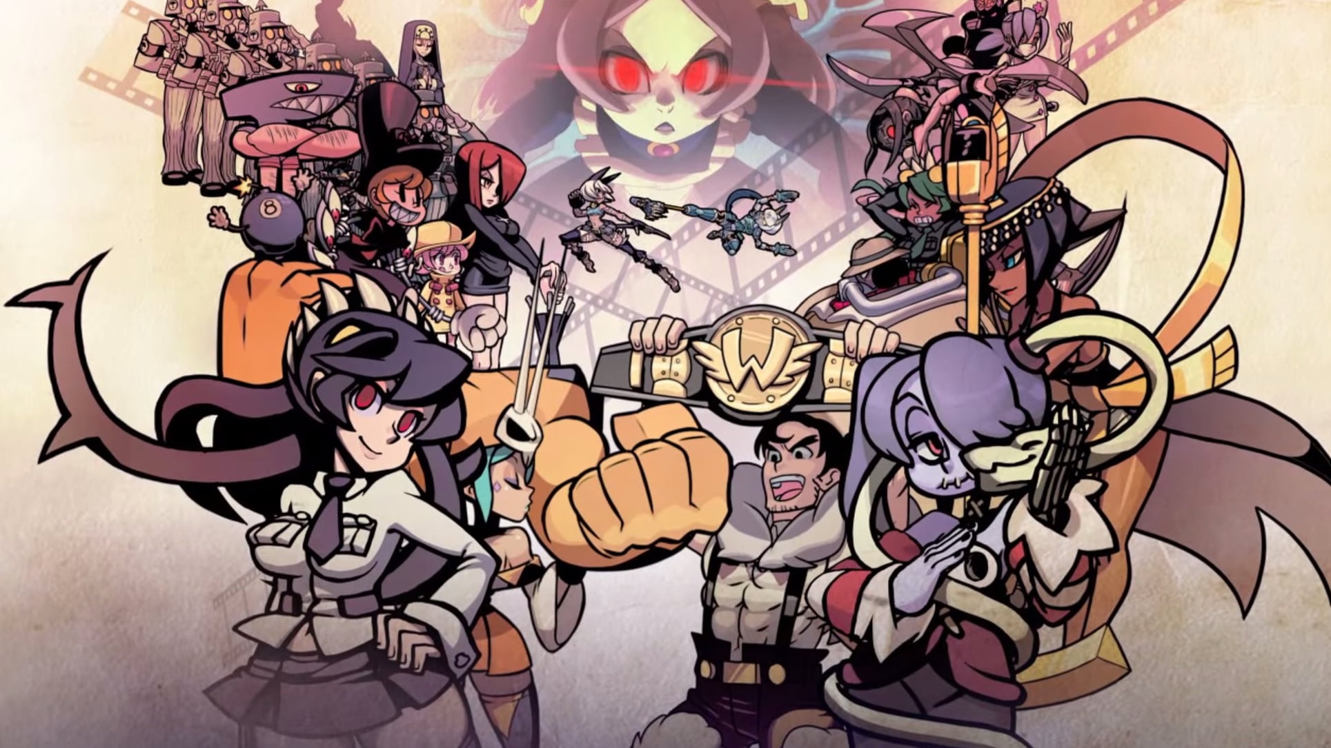 Skullgirls mobile. Скуллгерлс. Skullgirls 2nd encore персонажи. Skullgirls Троица. Skullgirls 2.