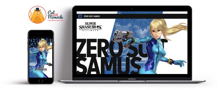 Super Smash Bros Ultimate Zero Suit Samus Wallpapers - Cat with Monocle