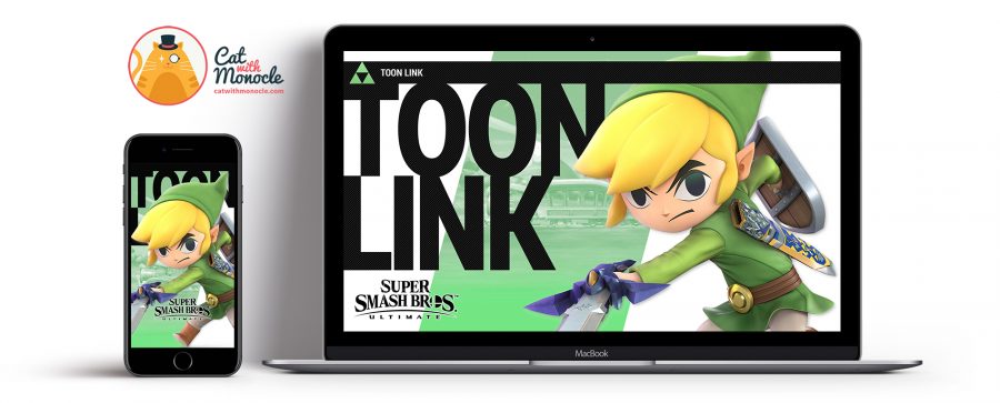 Super Smash Bros Ultimate Toon Link Wallpapers - Cat with Monocle