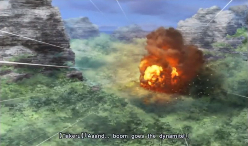 A distant but large explosion in the jungle