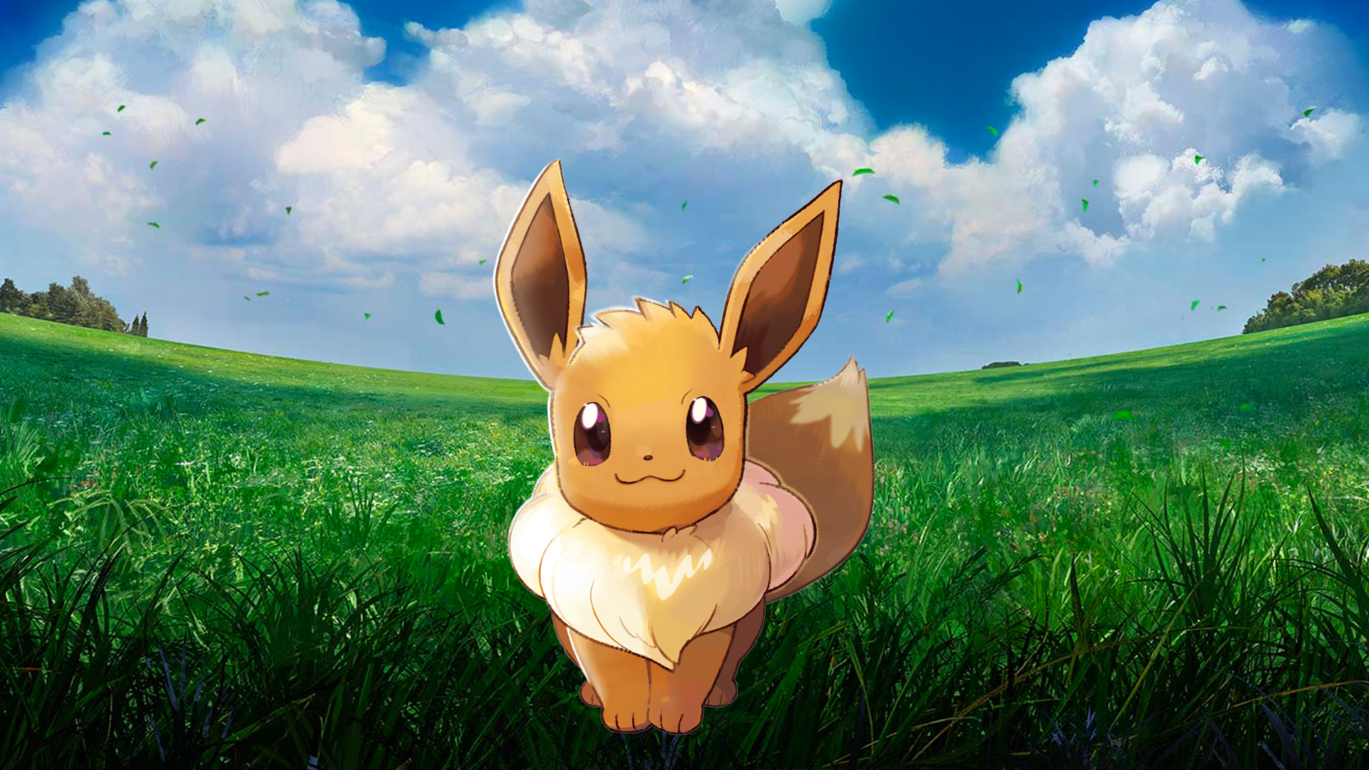 Pokemon Let's Go Eevee (v2) Wallpapers - Cat with Monocle
