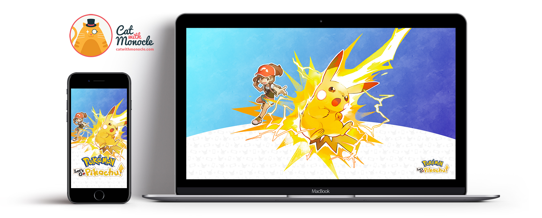 Pokemon Let's Go Pikachu (v3) Wallpapers - Cat with Monocle
