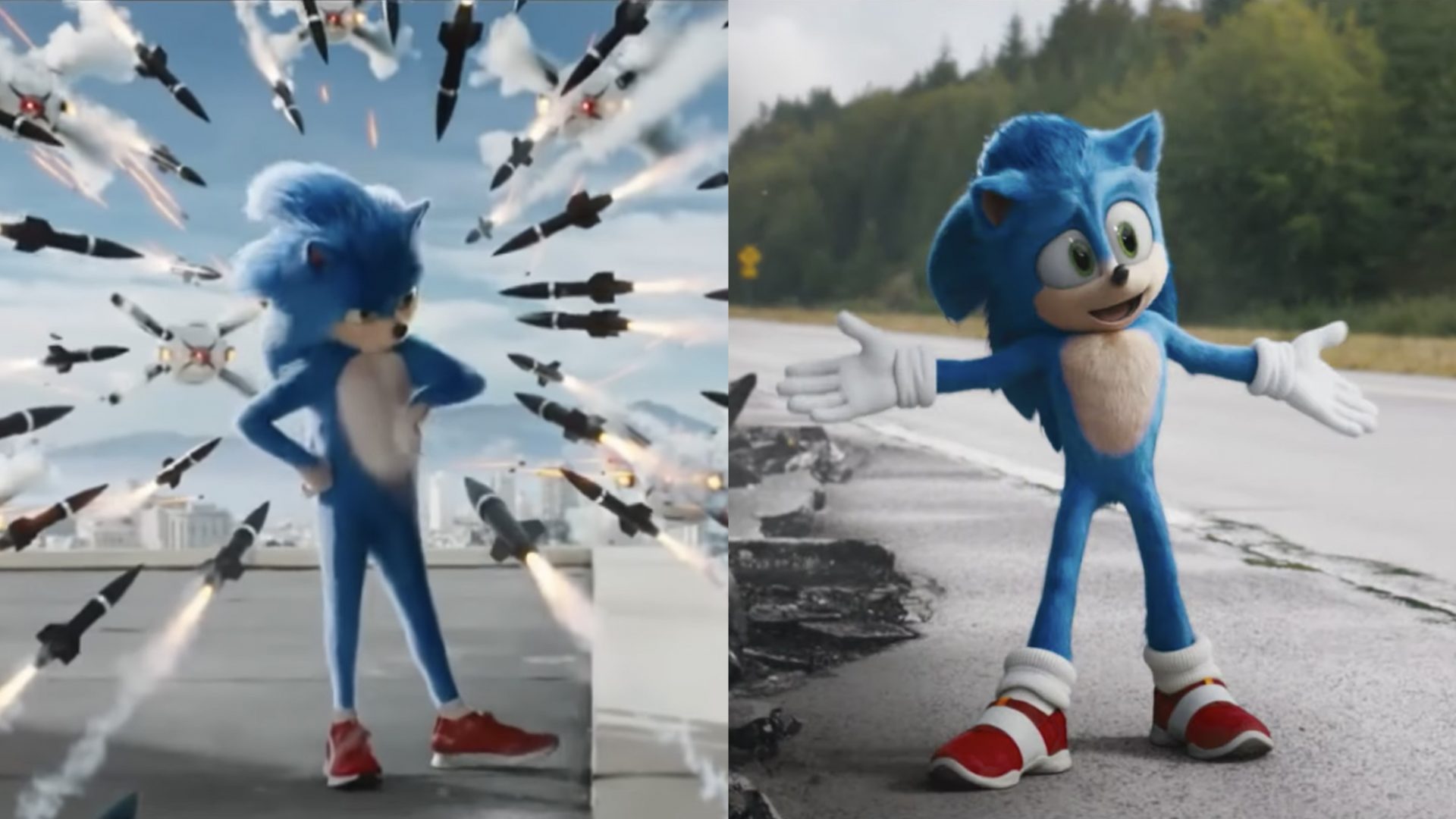 Old Movie Sonic Vs New Movie Sonic