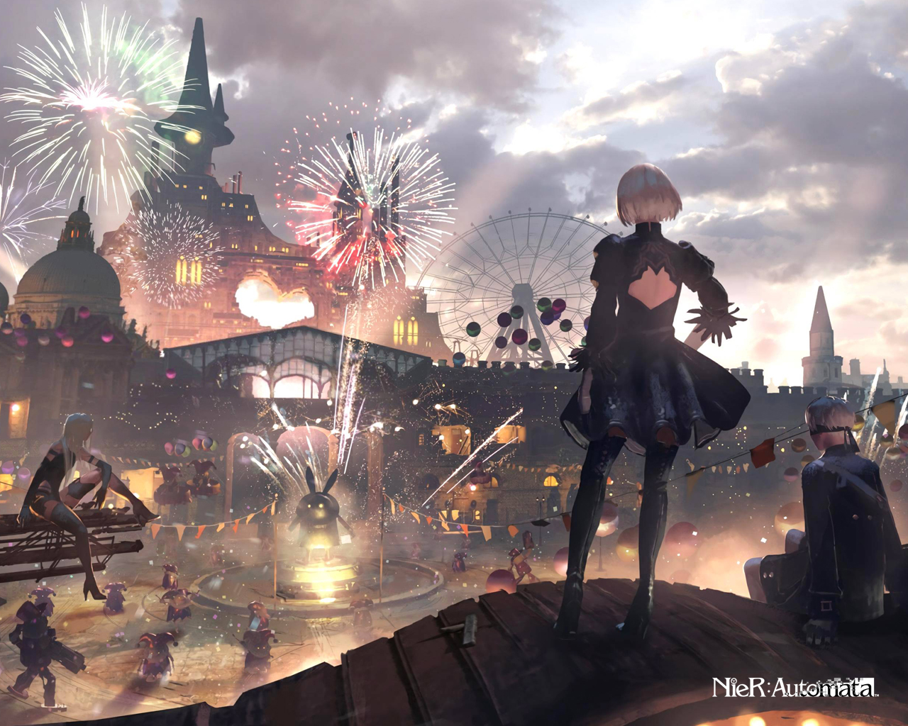 Nier Automata Carnival Wallpaper Cat With Monocle