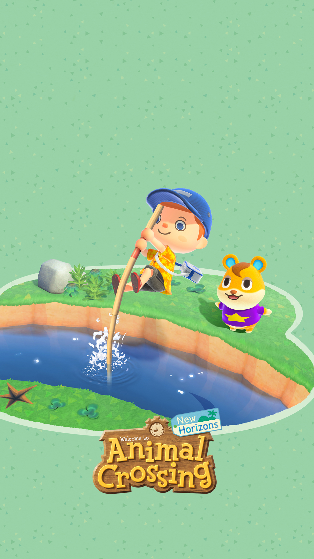 Animal Crossing New Horizons Water Jump Wallpaper - Cat With Monocle