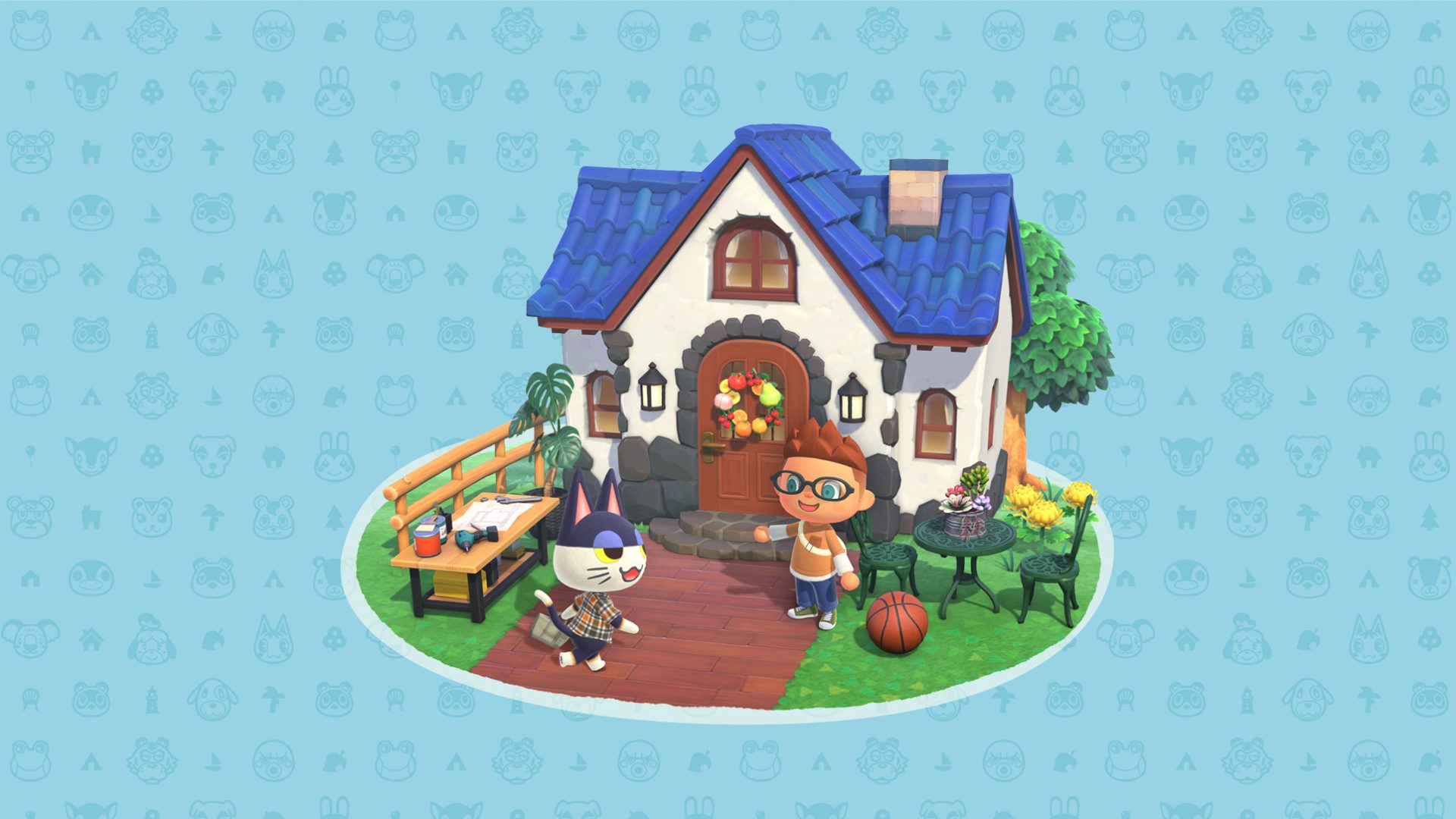 Animal Crossing New Horizons Wallpapers Cat with Monocle