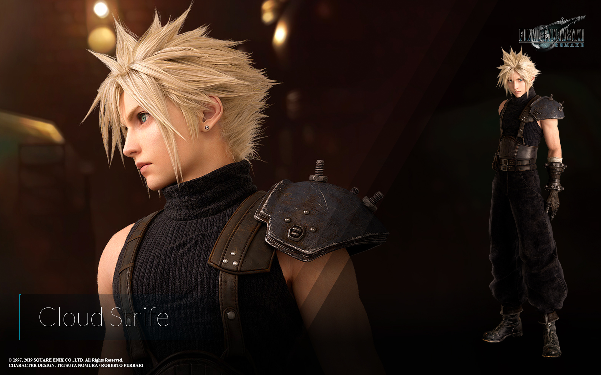Final Fantasy VII Remake Cloud Version 2 Wallpaper | Cat with Monocle