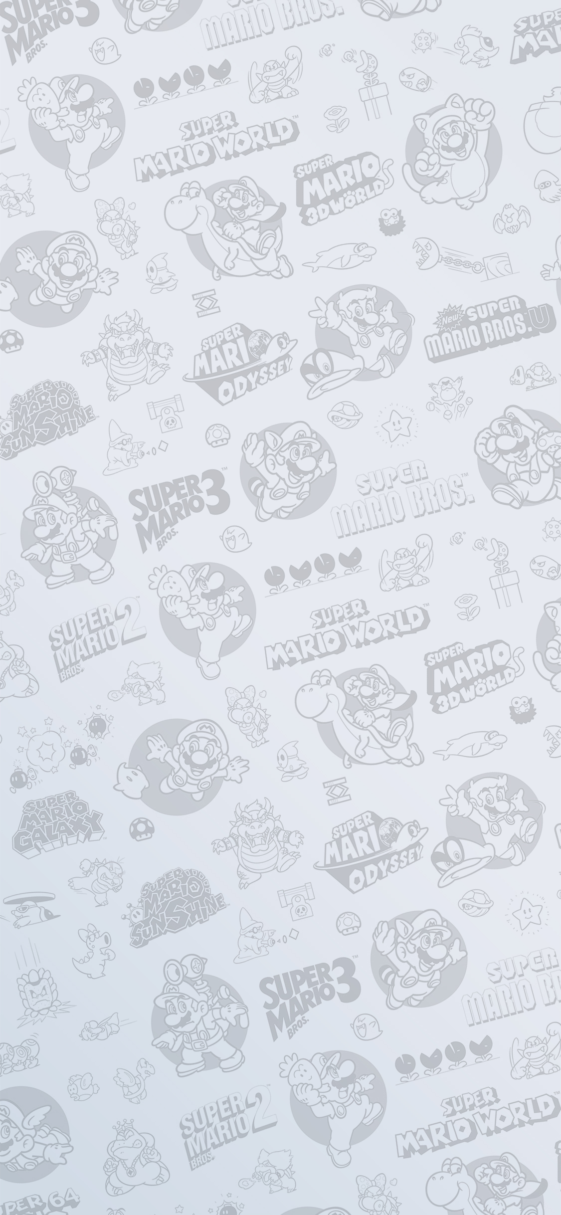 Super Mario Bros 35th Anniversary Pattern Wallpaper - Cat with Monocle