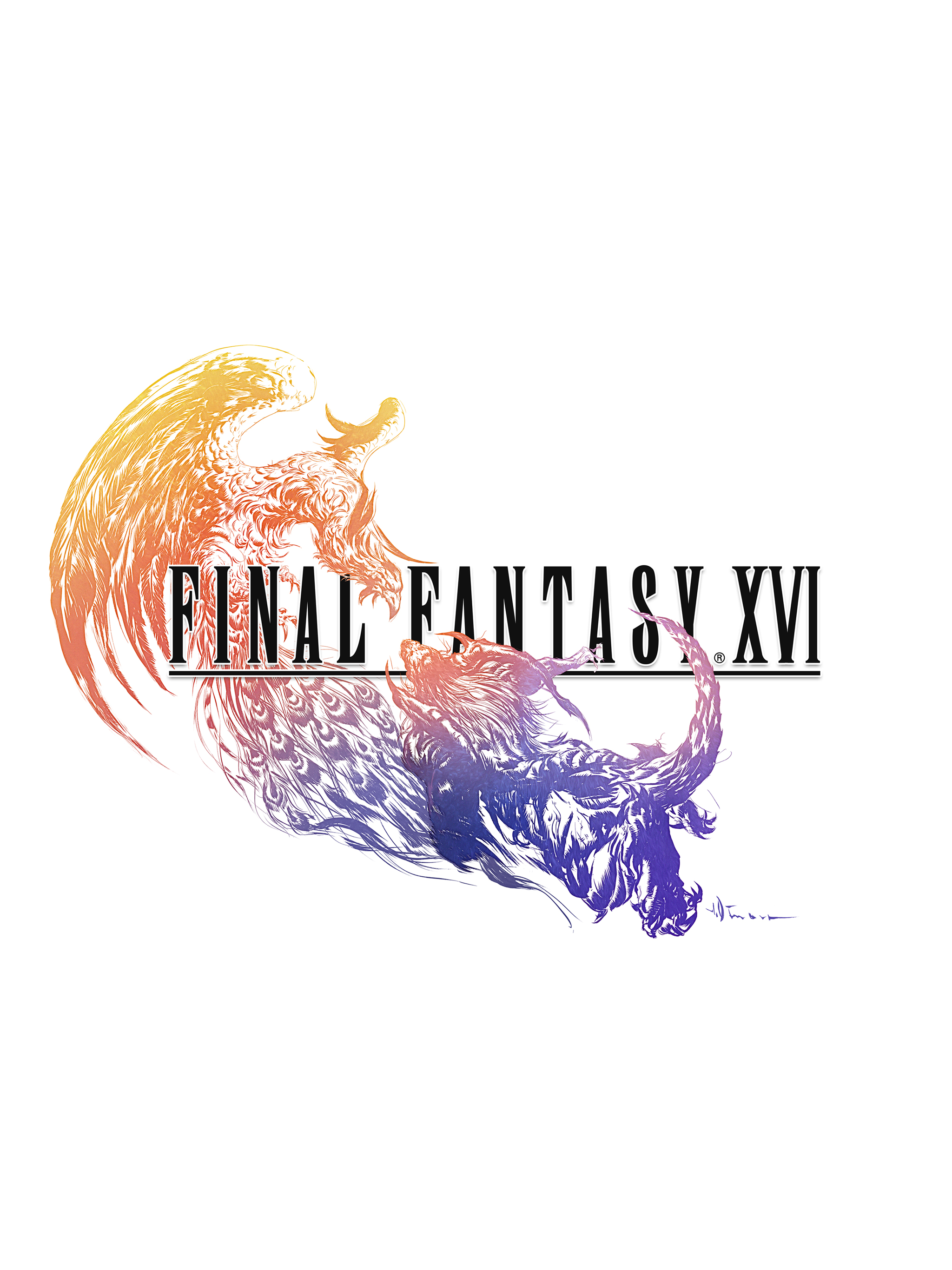 Final Fantasy Xvi Logo Wallpaper Cat With Monocle