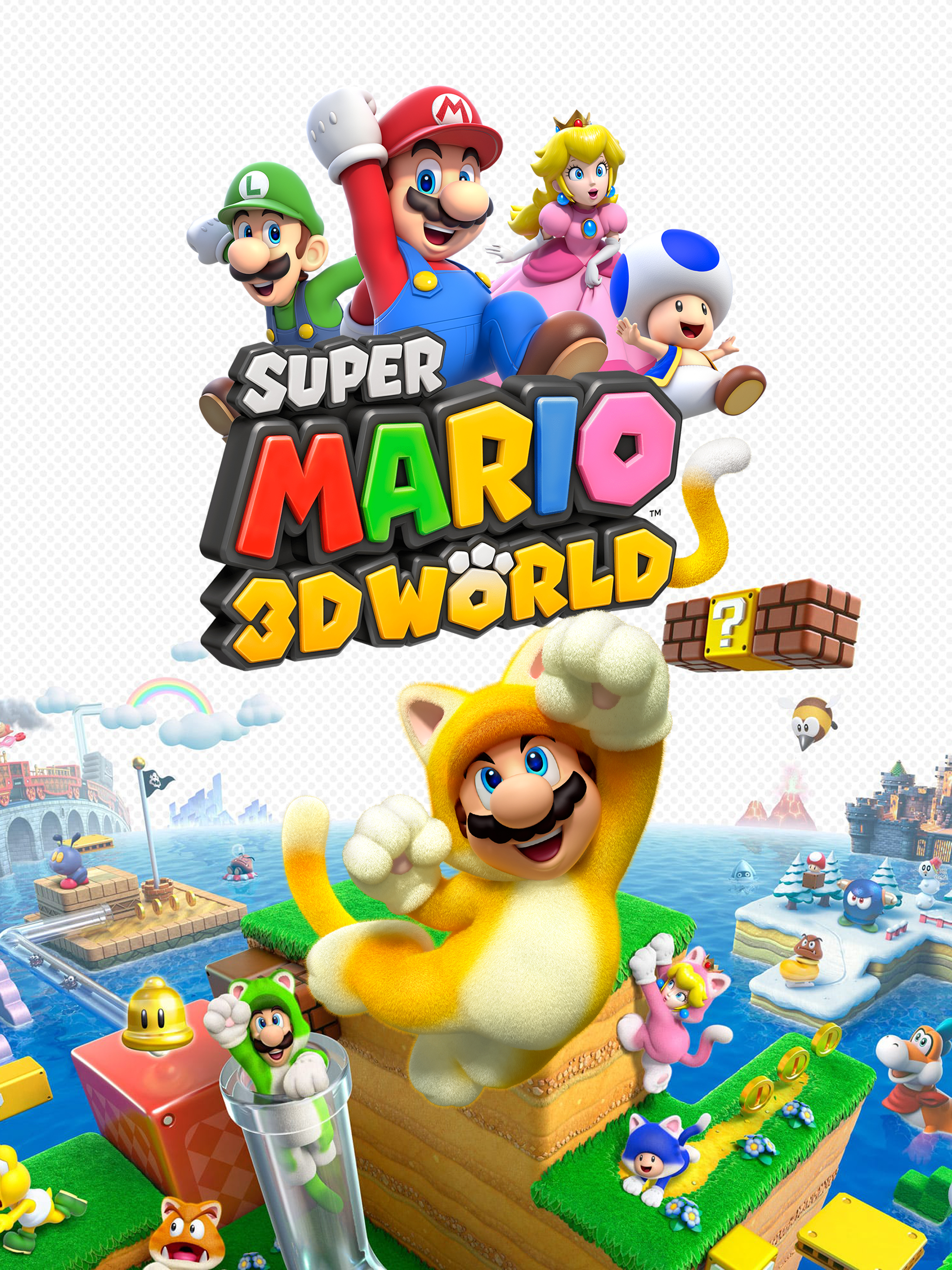 Super Mario 3D World - Cover Art Wallpaper - Cat with Monocle