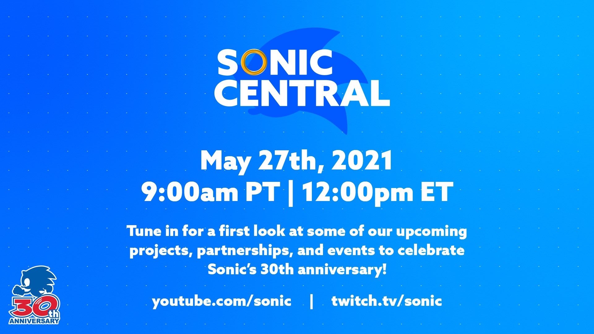 Sonic 30th Anniversary Stream Announced