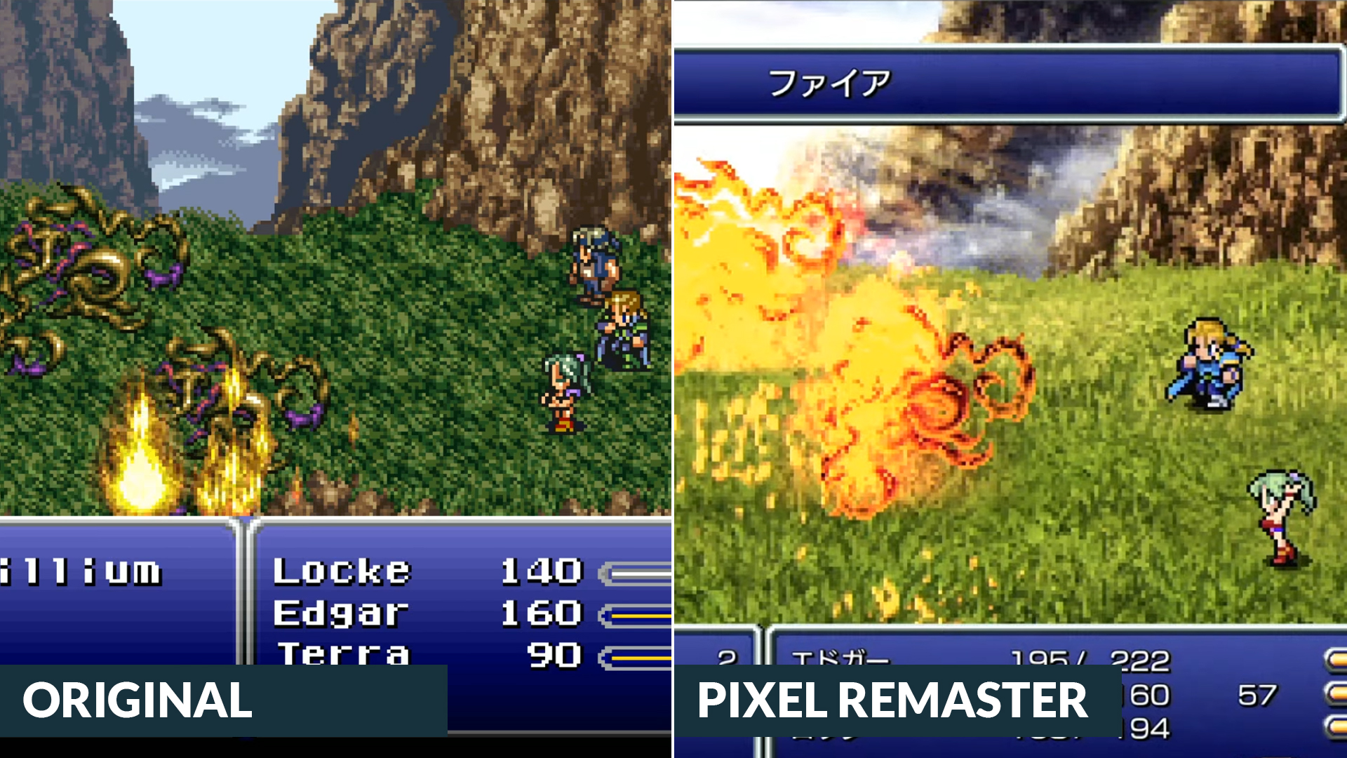 Final Fantasy 6 Pixel Remaster Graphic comparison - SNES/PC 