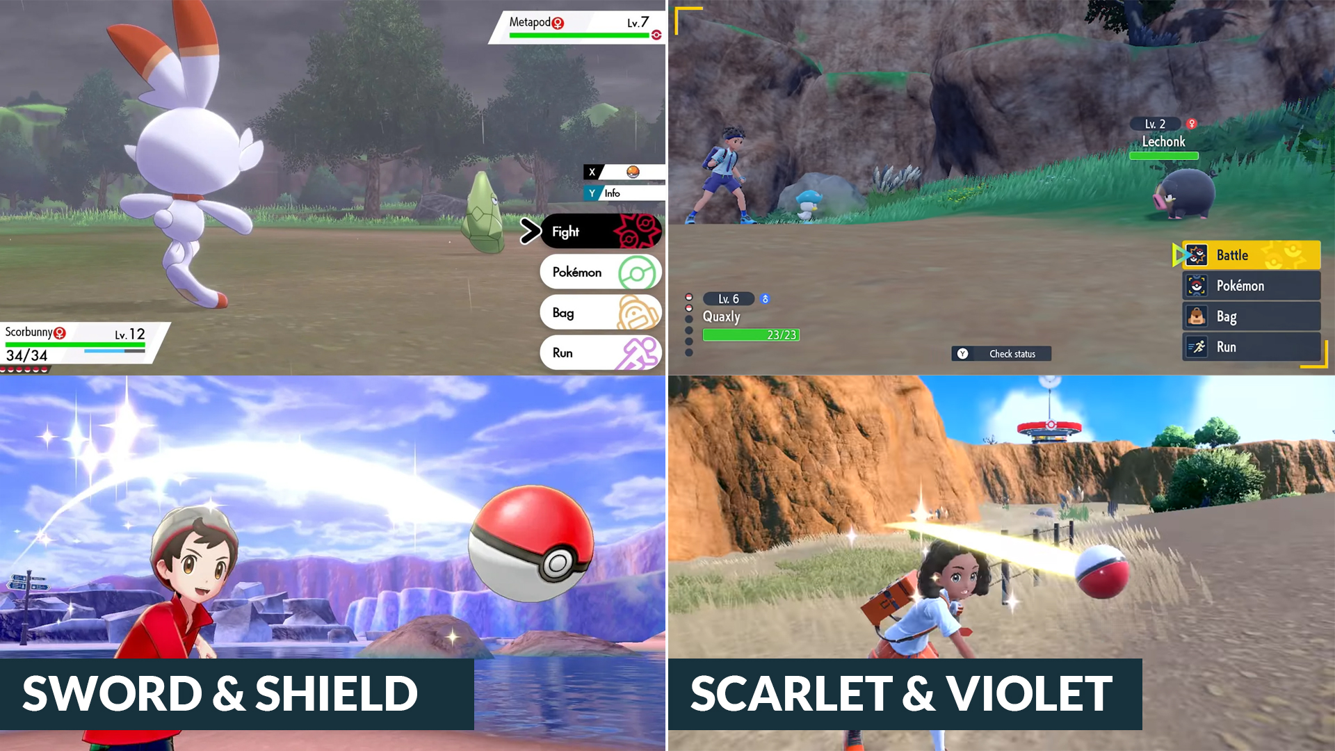 Pokémon Sword and Shield / Scarlet and Violet Comparison