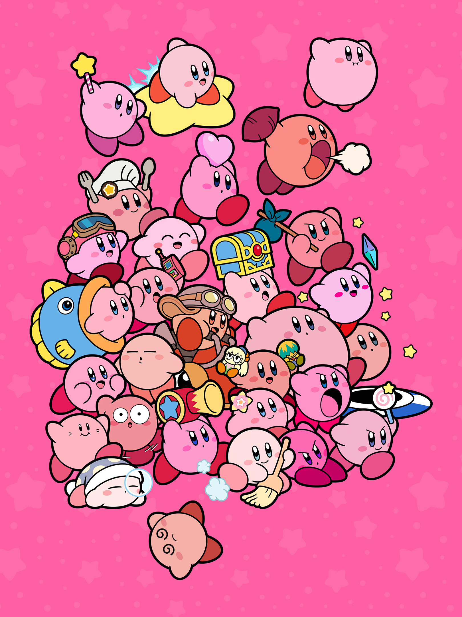 Kirby's 30th Anniversary Kirbys Wallpaper - Cat with Monocle