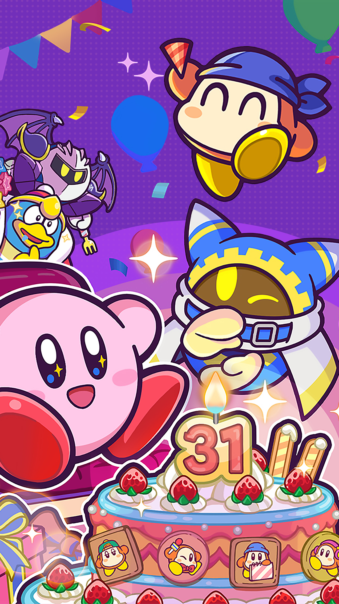 Kirby's 31st Anniversary Artwork Wallpaper - Cat with Monocle