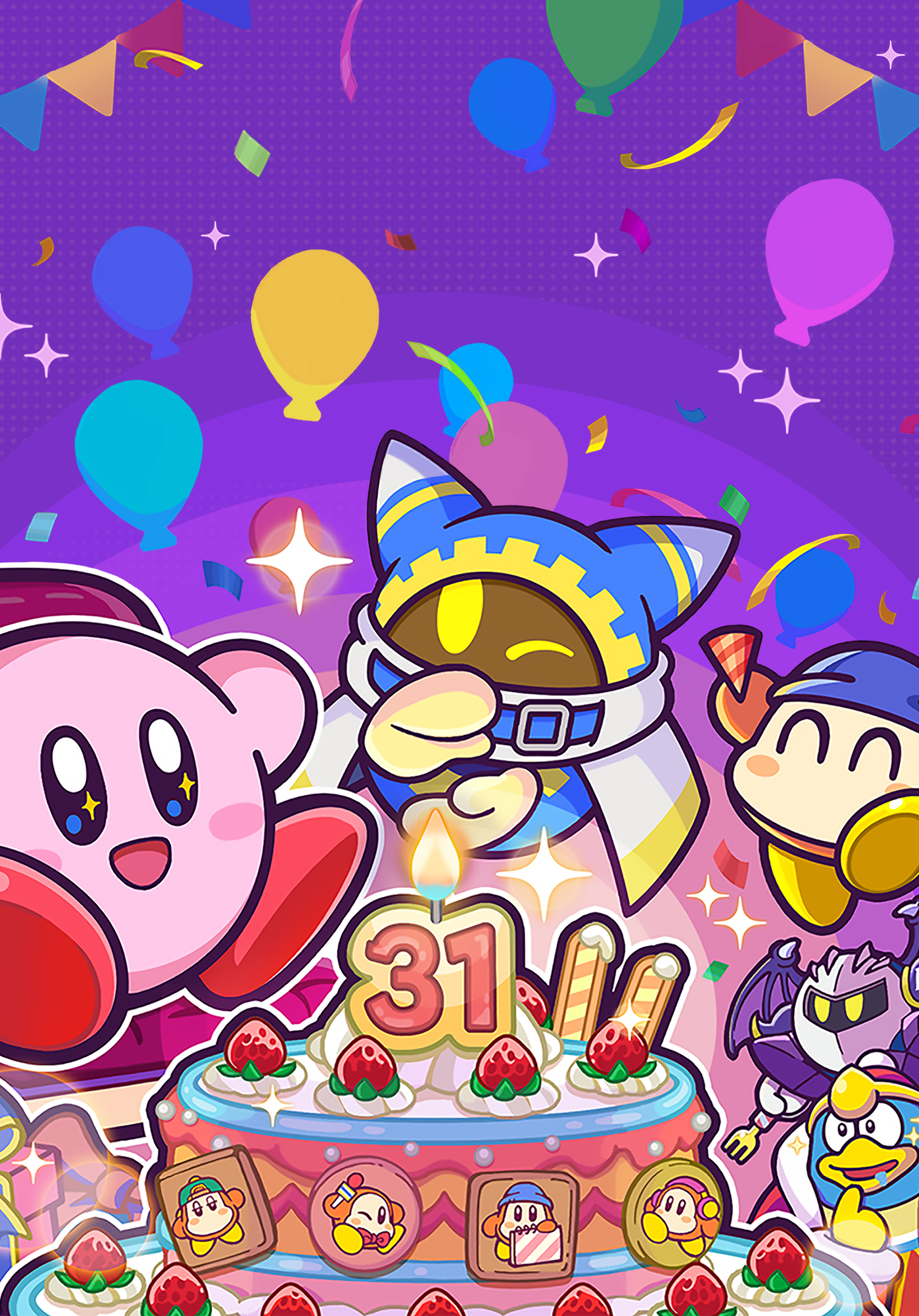 Kirby's 30th Anniversary Kirby Wallpaper - Cat with Monocle