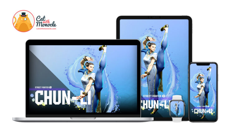 Street Fighter 6 - Chun-Li Wallpaper - Cat with Monocle