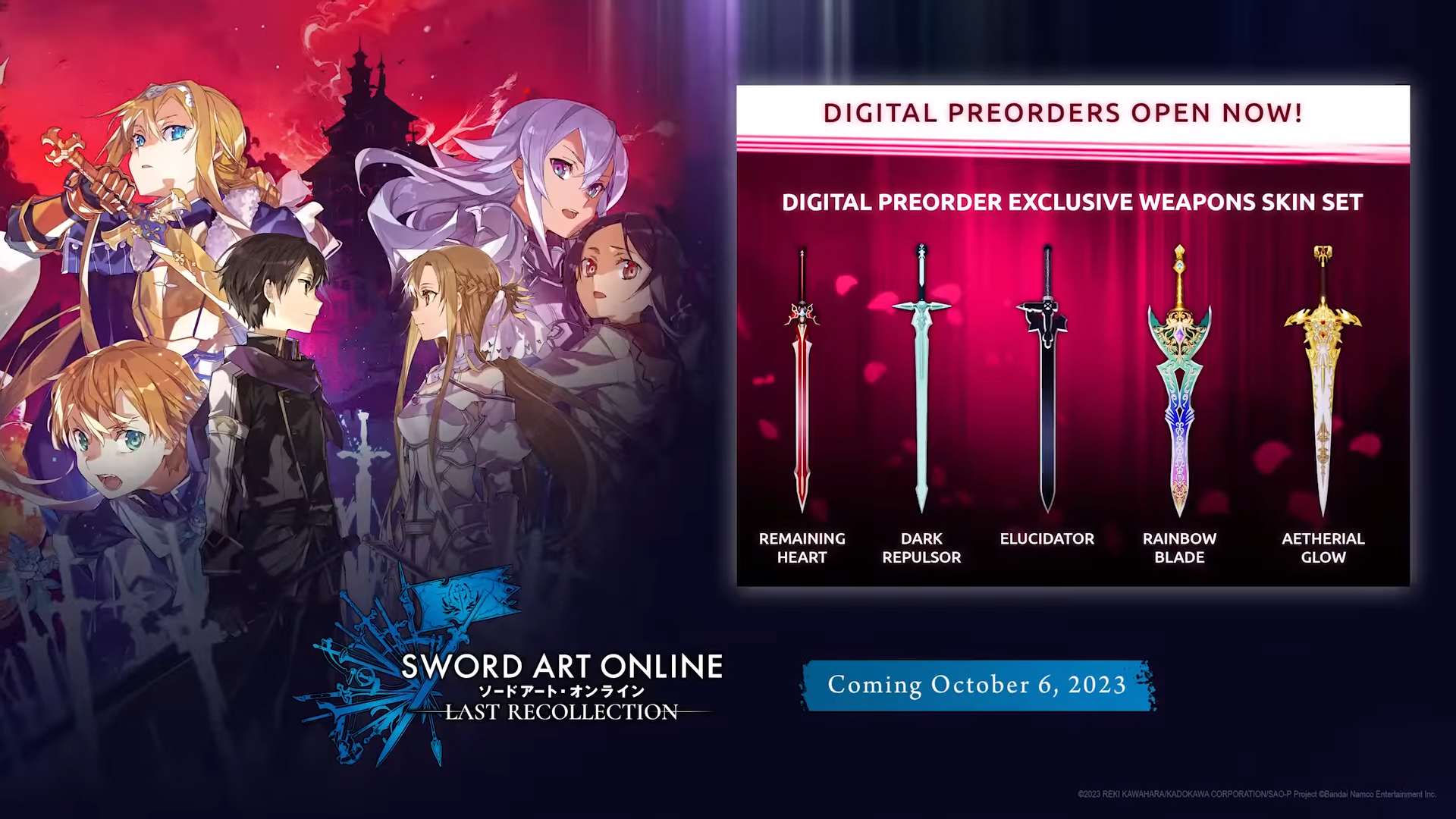 Sword Art Online: Last Recollection Game Trailer Introduces Weapon Types -  Crunchyroll News