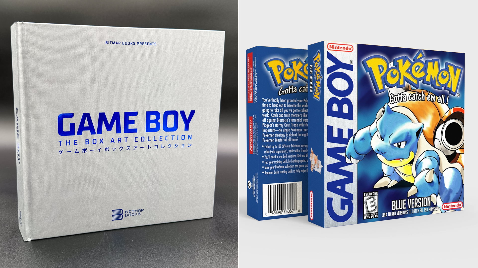 Game Boy: The Box Art Collection and Game Boy Box of Pokemon Blue Comparison