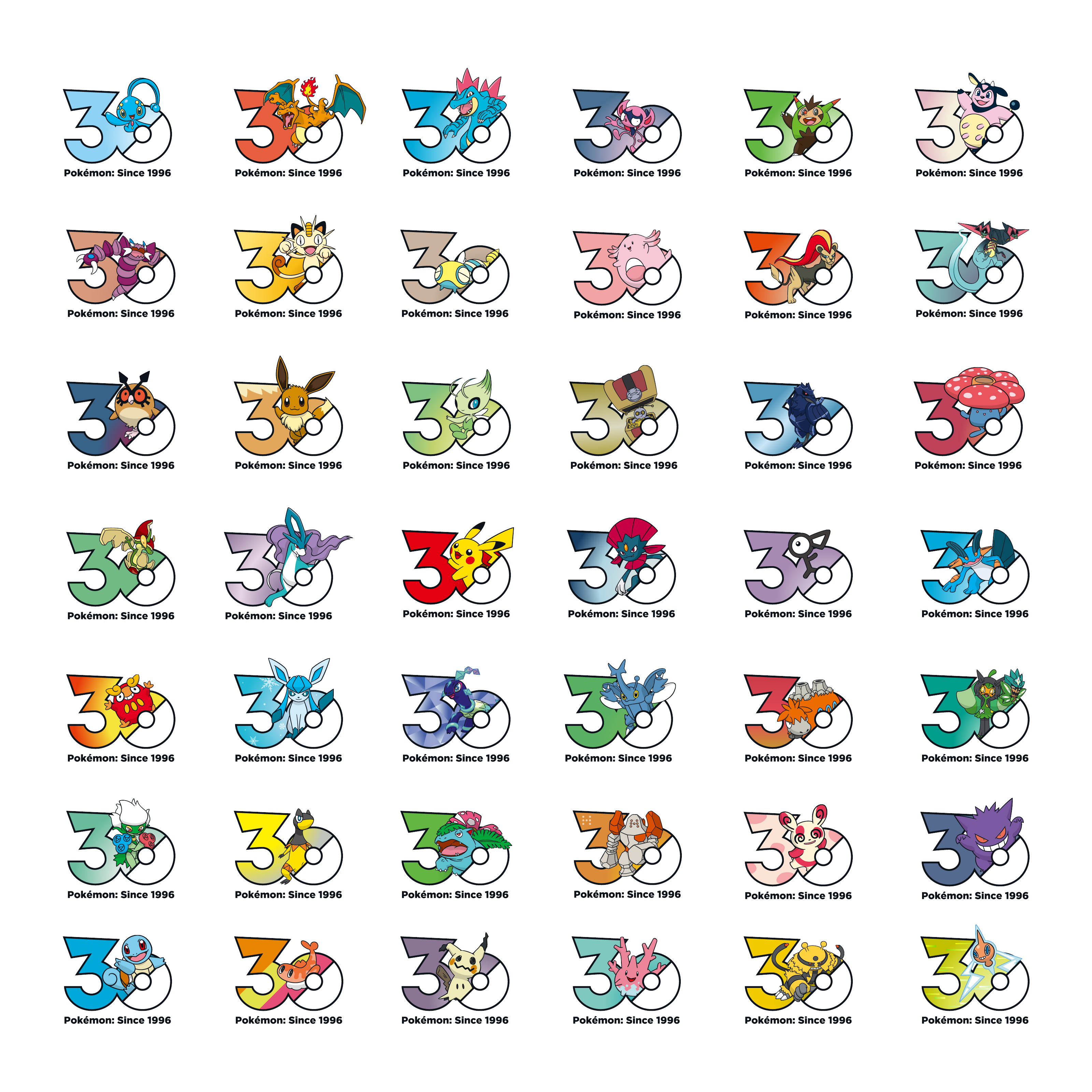 30 Years of&nbsp;Pokémon Logos
