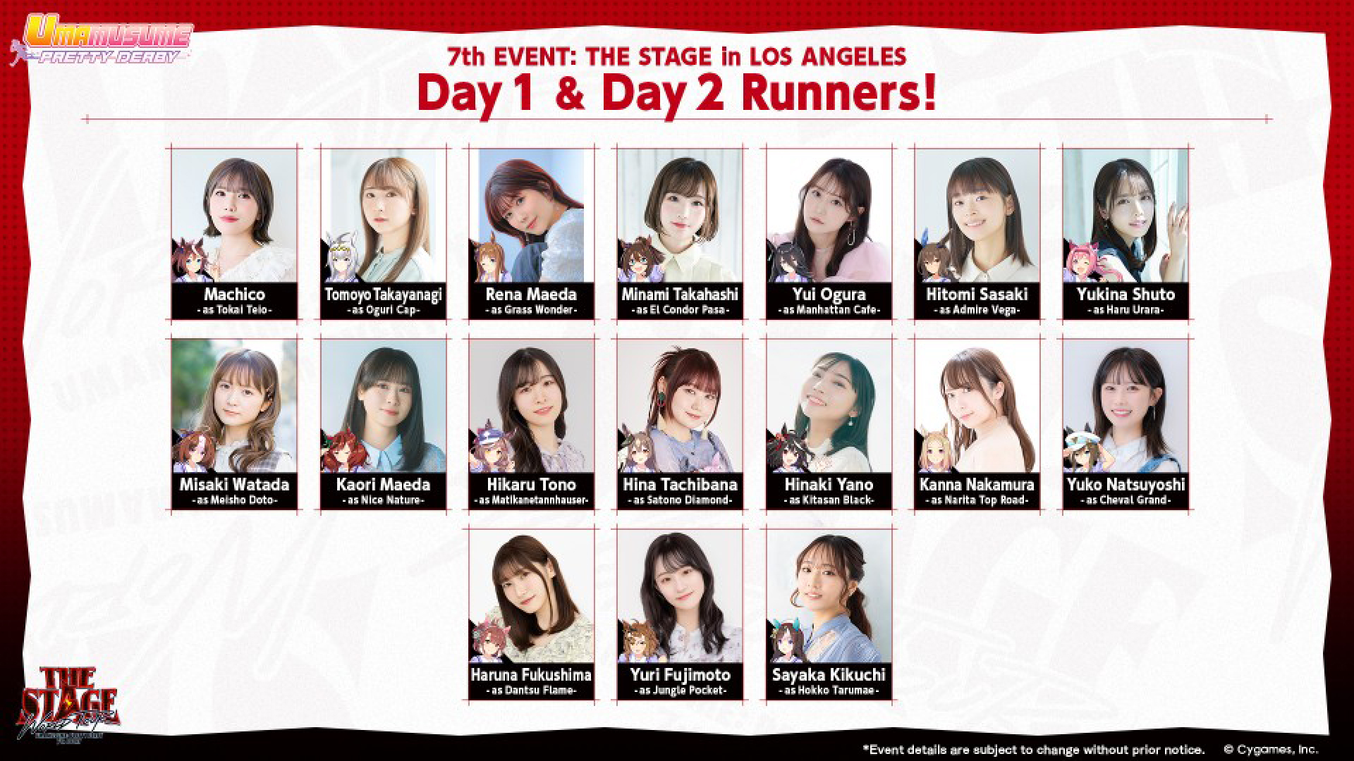 Umamusume: Pretty Derby 7th Event World Tour: The Stage - Cast